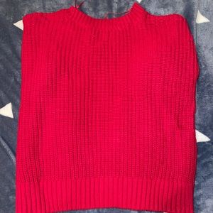 Red cropped hollister knit sweater